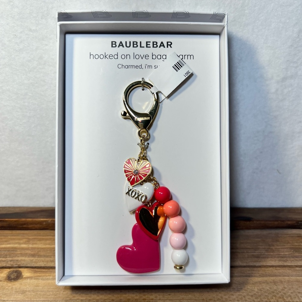 BaubleBar Pink and Gold Bag Charm/Keychain